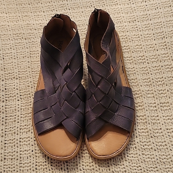 Born Shoes - Born IWA Leather Woven Navy (Marine) Size 9M